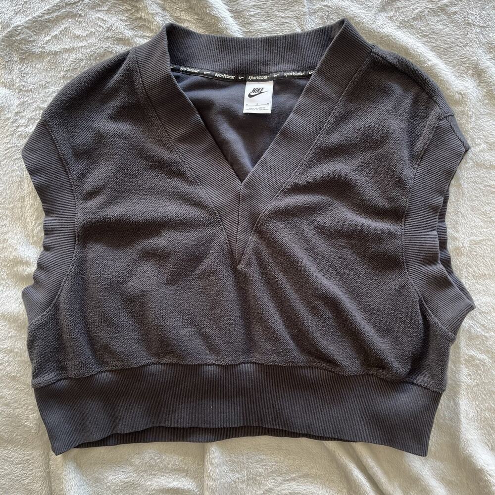 Nike Sportswear Black Women’s V-Neck Sweatshirt Medium